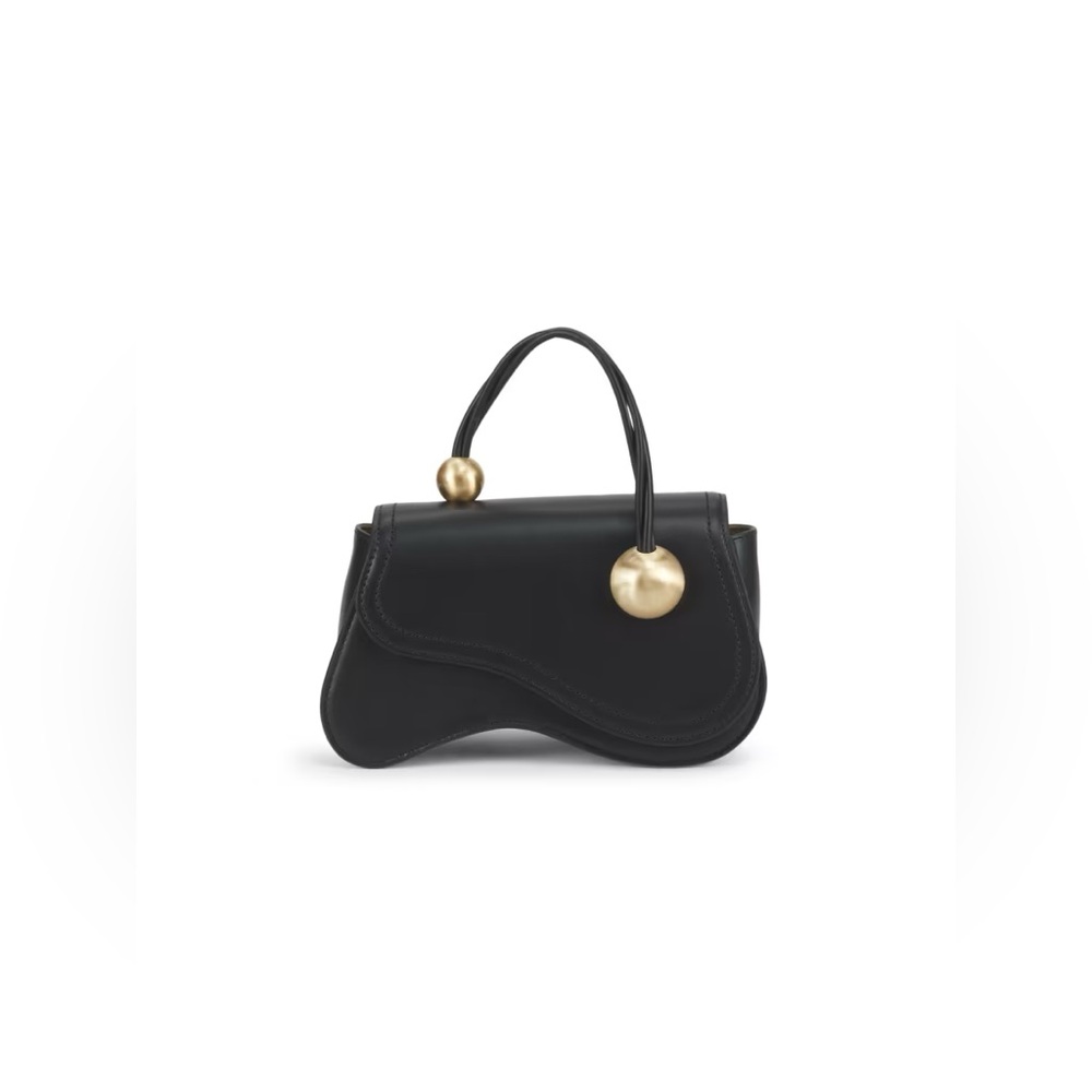 cult gaia Black Shoulder Bag with Gold Accents - Picture 2 of 16